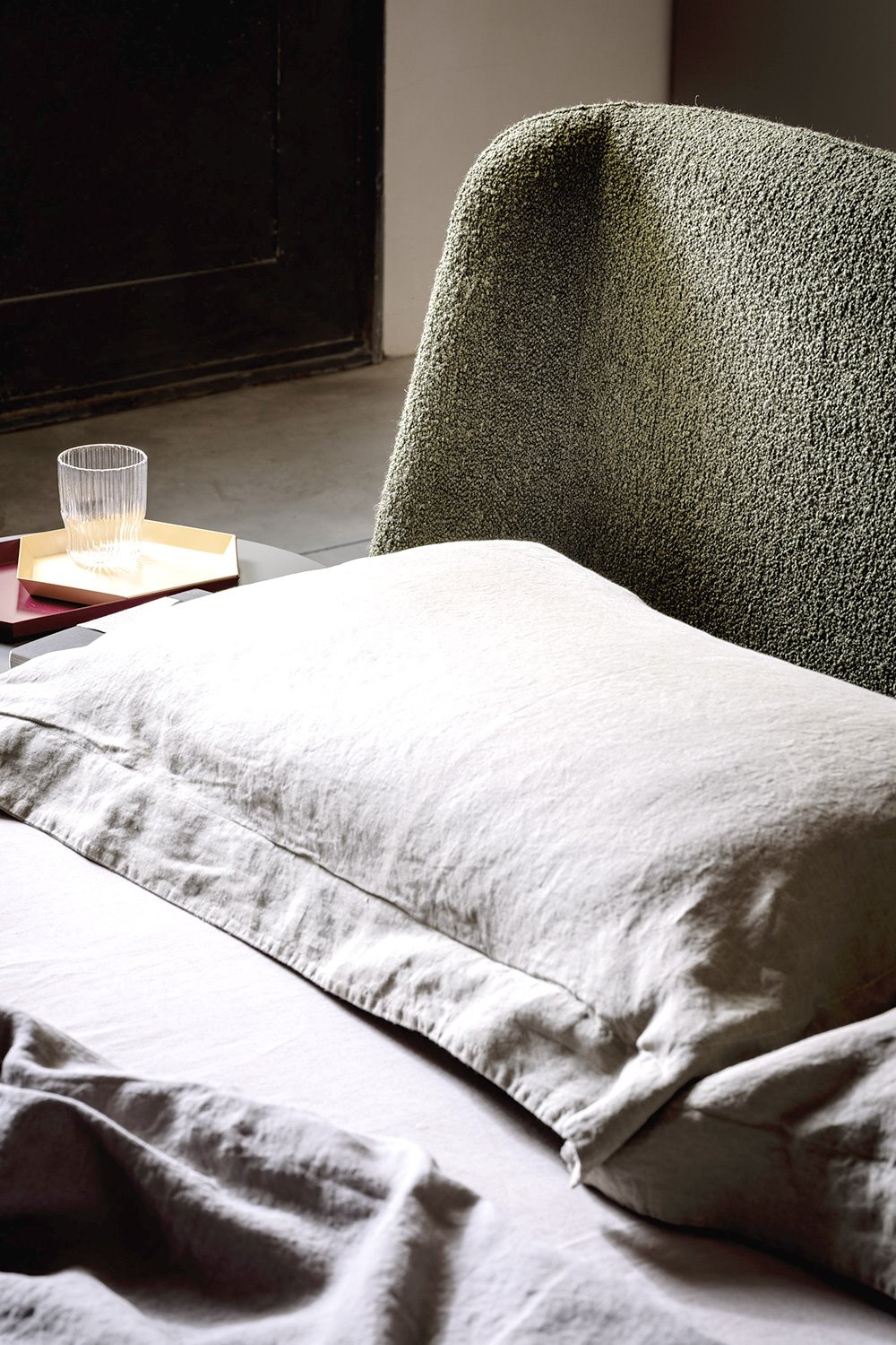 inspiratie bed stoffen hoofdbord bed habits