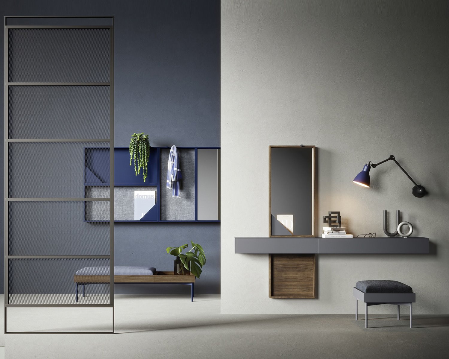 inspiratie wandmeubels entree woonkamer bed habits