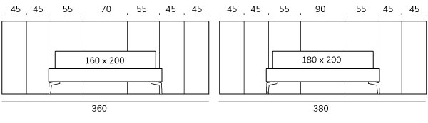 Wall tech afmetingen hoofdbord C BedHabits