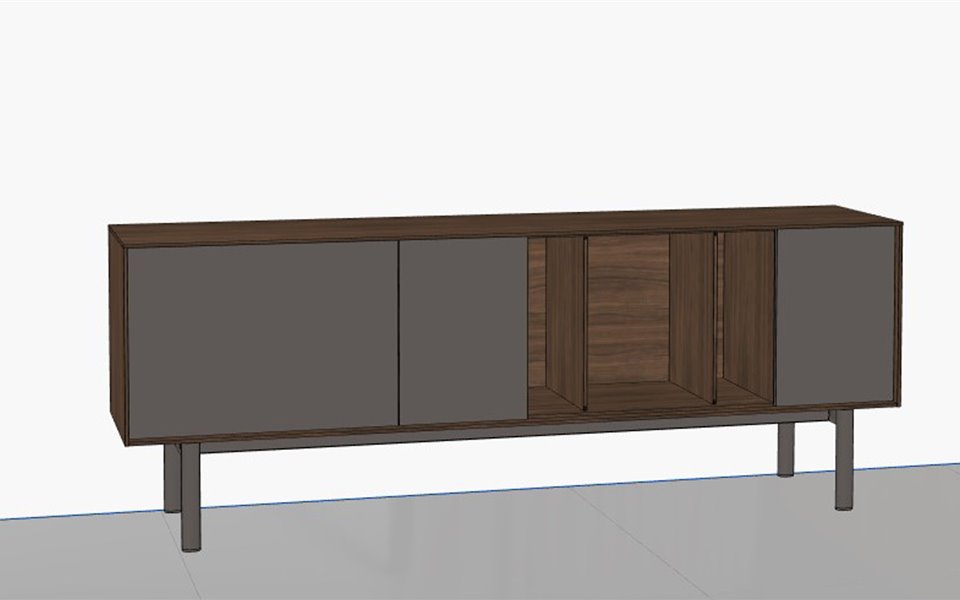 Dressoir Reverse 3D Tekening BedHabits 1