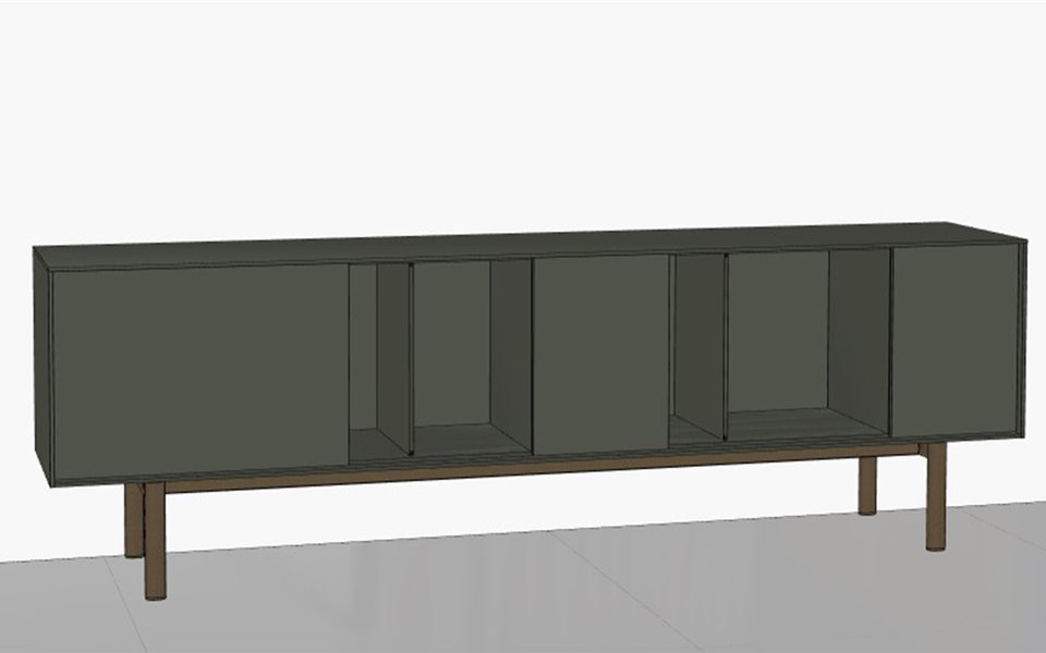 Dressoir Reverse 3D Tekening BedHabits 9