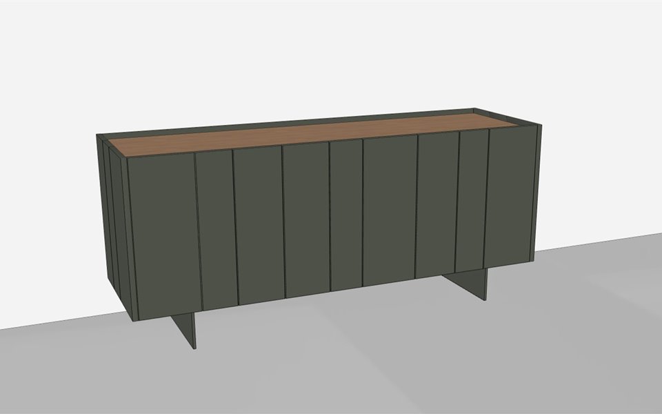 Dressoir Stripe 3Dtekening Bedhabits 1