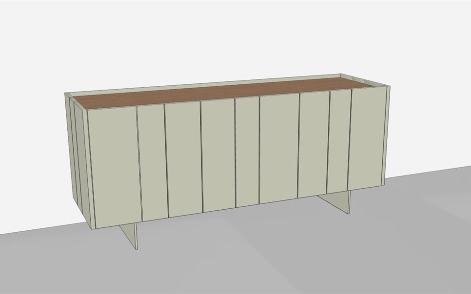 Dressoir Stripe 3Dtekening Bedhabits 4