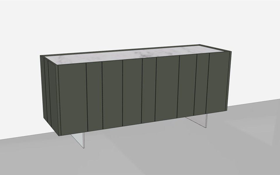 Dressoir Stripe 3Dtekening Bedhabits 6