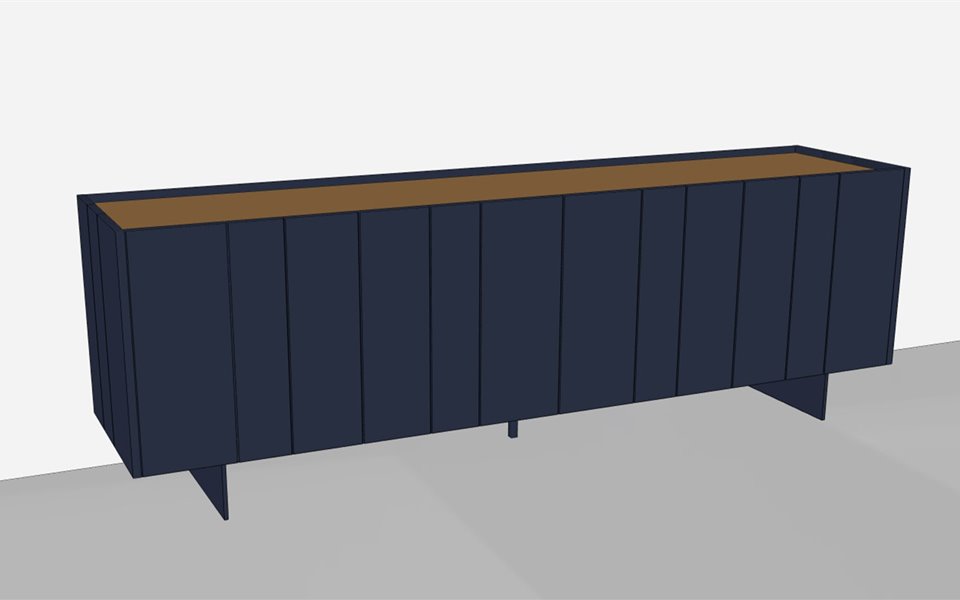 Dressoir Stripe 3Dtekening Bedhabits Bigga 2