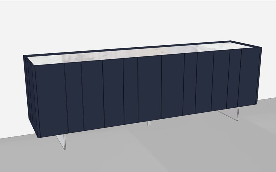 Dressoir Stripe 3Dtekening Bedhabits Bigga 3