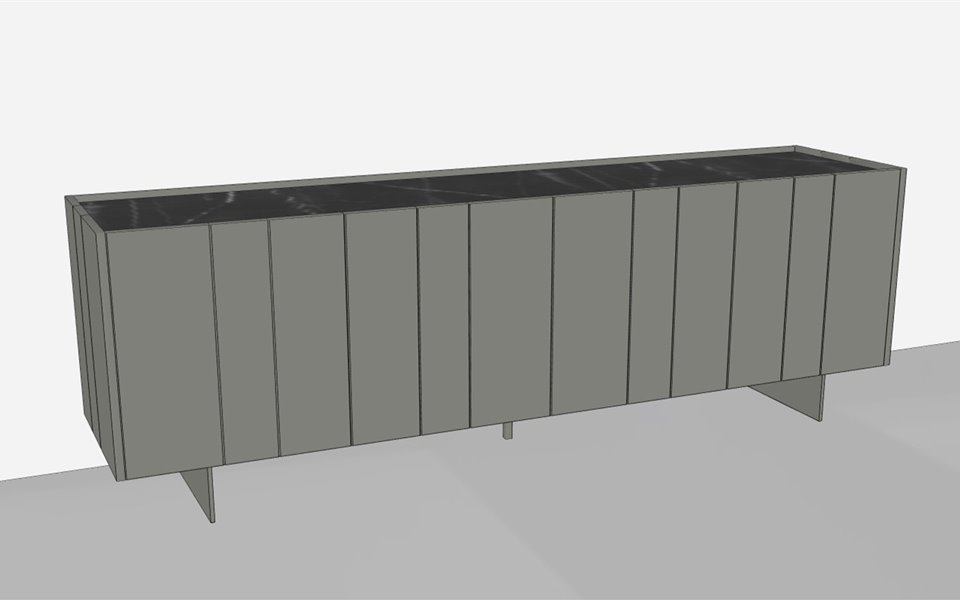 Dressoir Stripe 3Dtekening Bedhabits Bigga 5