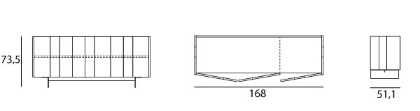 Sideboard Stripe tech N 3deurs BedHabits