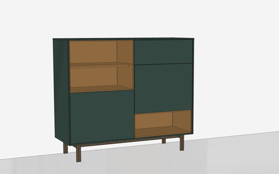 Dressoir Trim 3D Tekening BedHabits 1