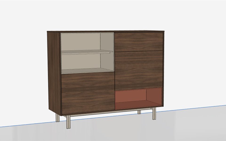 Dressoir Trim 3D Tekening BedHabits 3