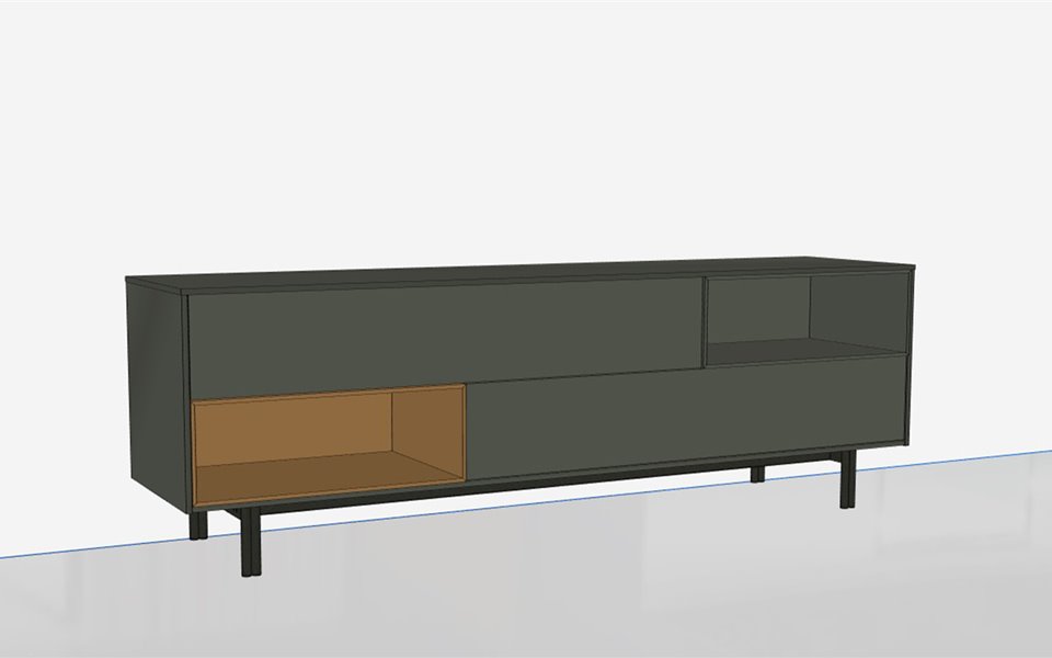 Dressoir Trim 3D Tekening BedHabits 6