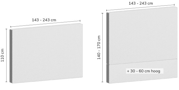 hoofdborden popup sizes 110 en 140 170 bed habits