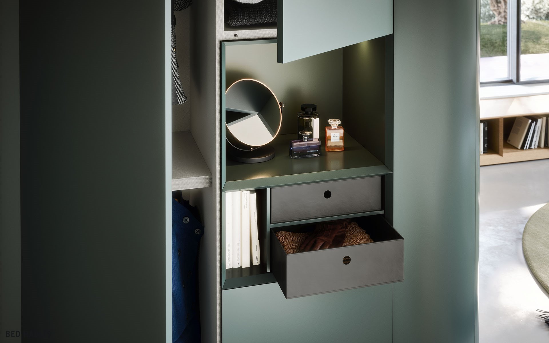 Design kledingkast met klapdeur curve bedhabits 20