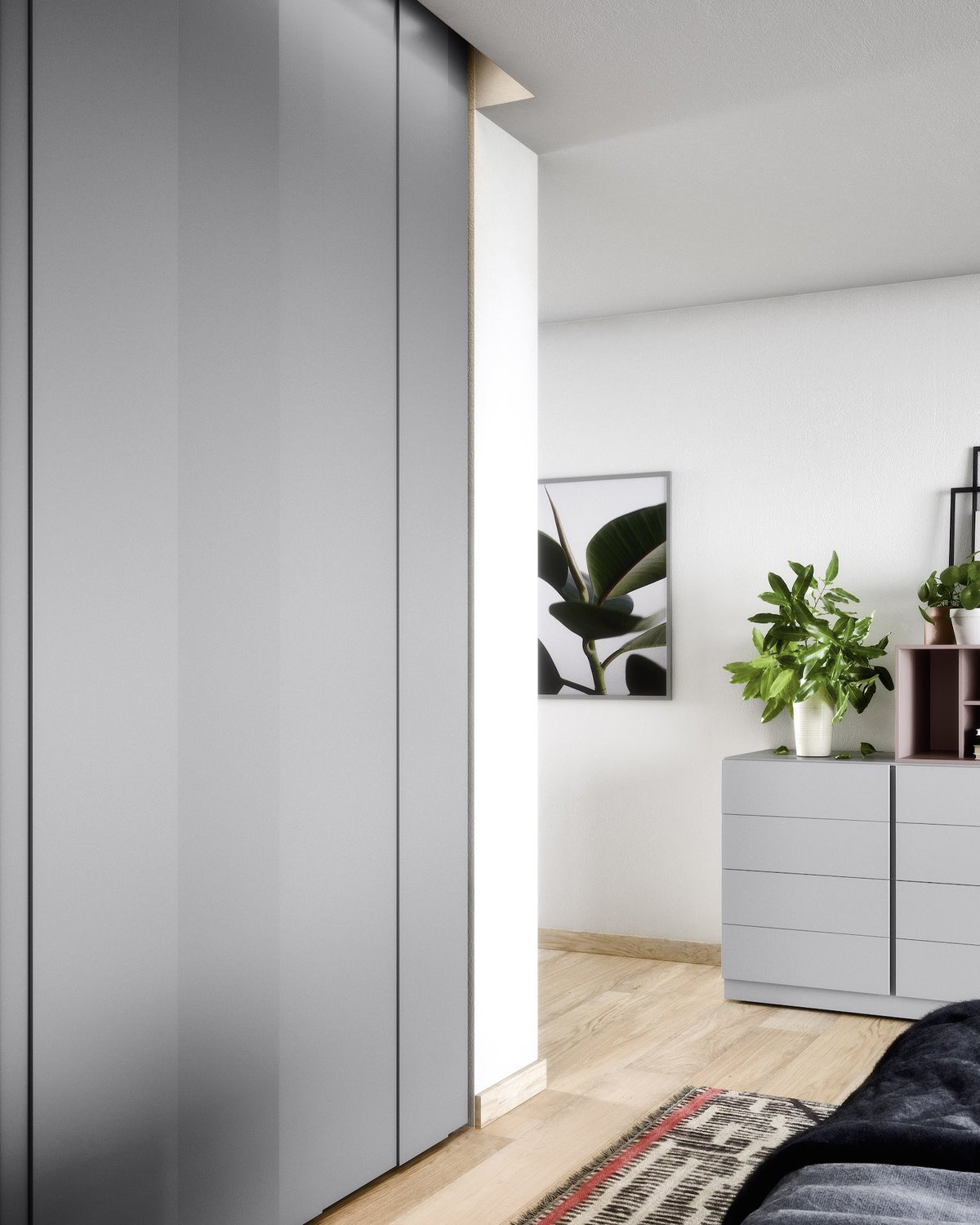 Garderobekast schuifdeurkast Plisse N Bedhabits 192 x 1200 details 2