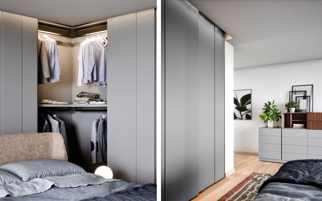 Kledingkast schuifdeuren Plisse BedHabits 17A
