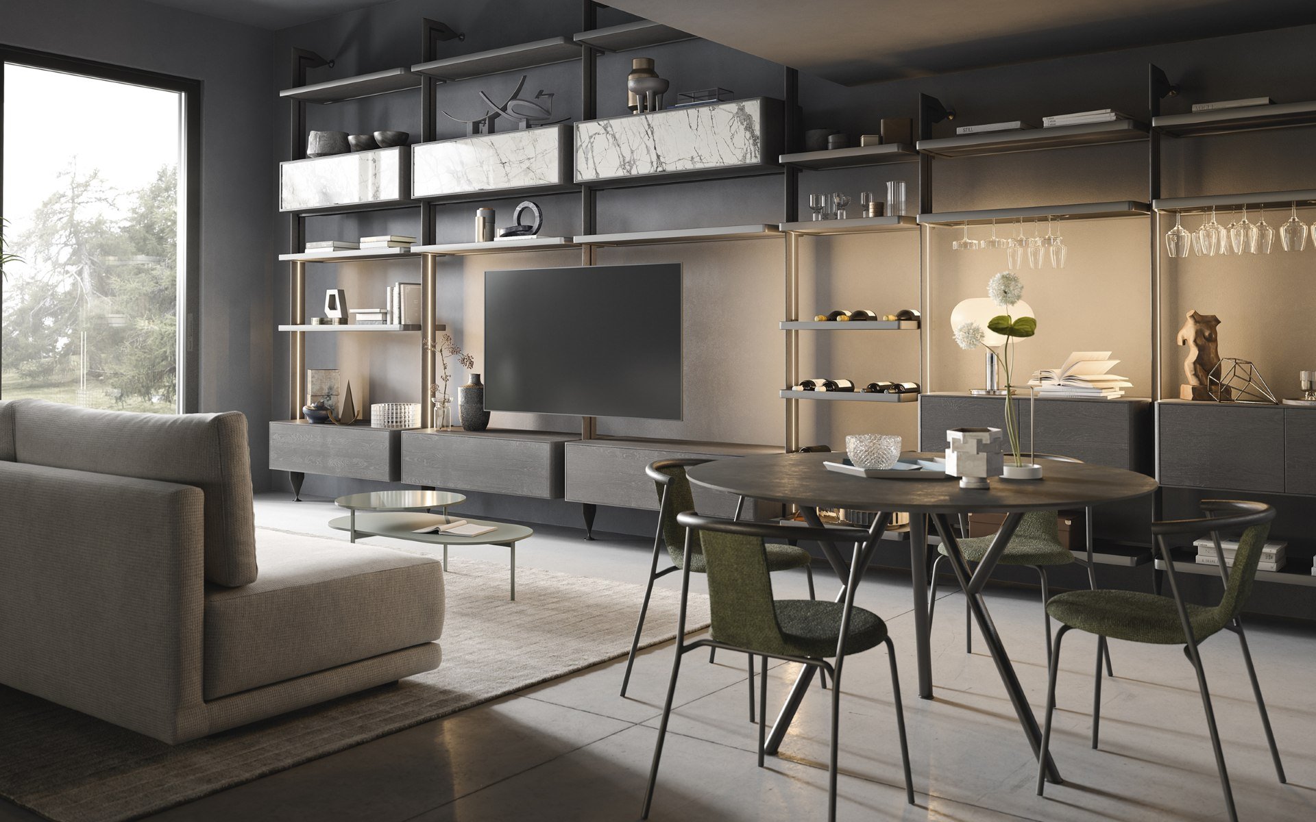 Roomdivider wandkast Dedalo BedHabits 20A