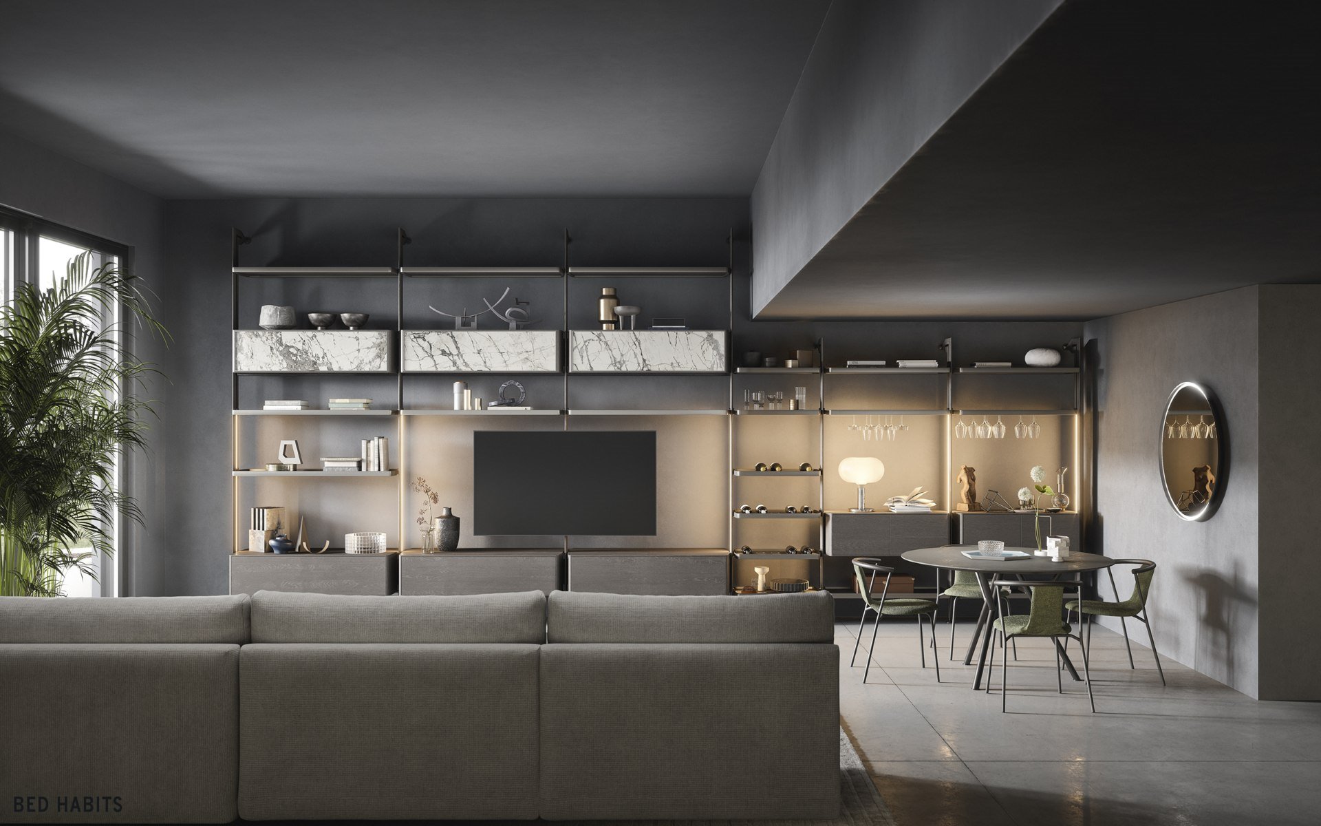 Roomdivider wandkast Dedalo BedHabits 25