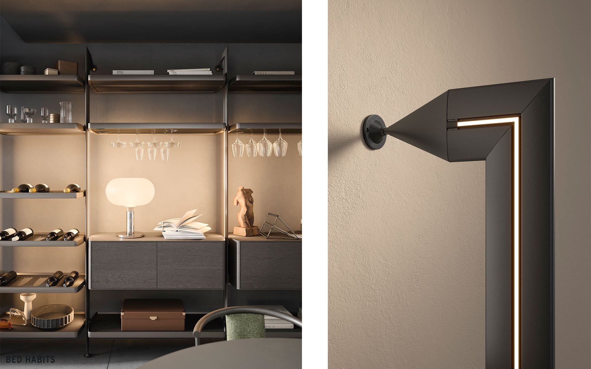 Roomdivider wandkast Dedalo BedHabits 50